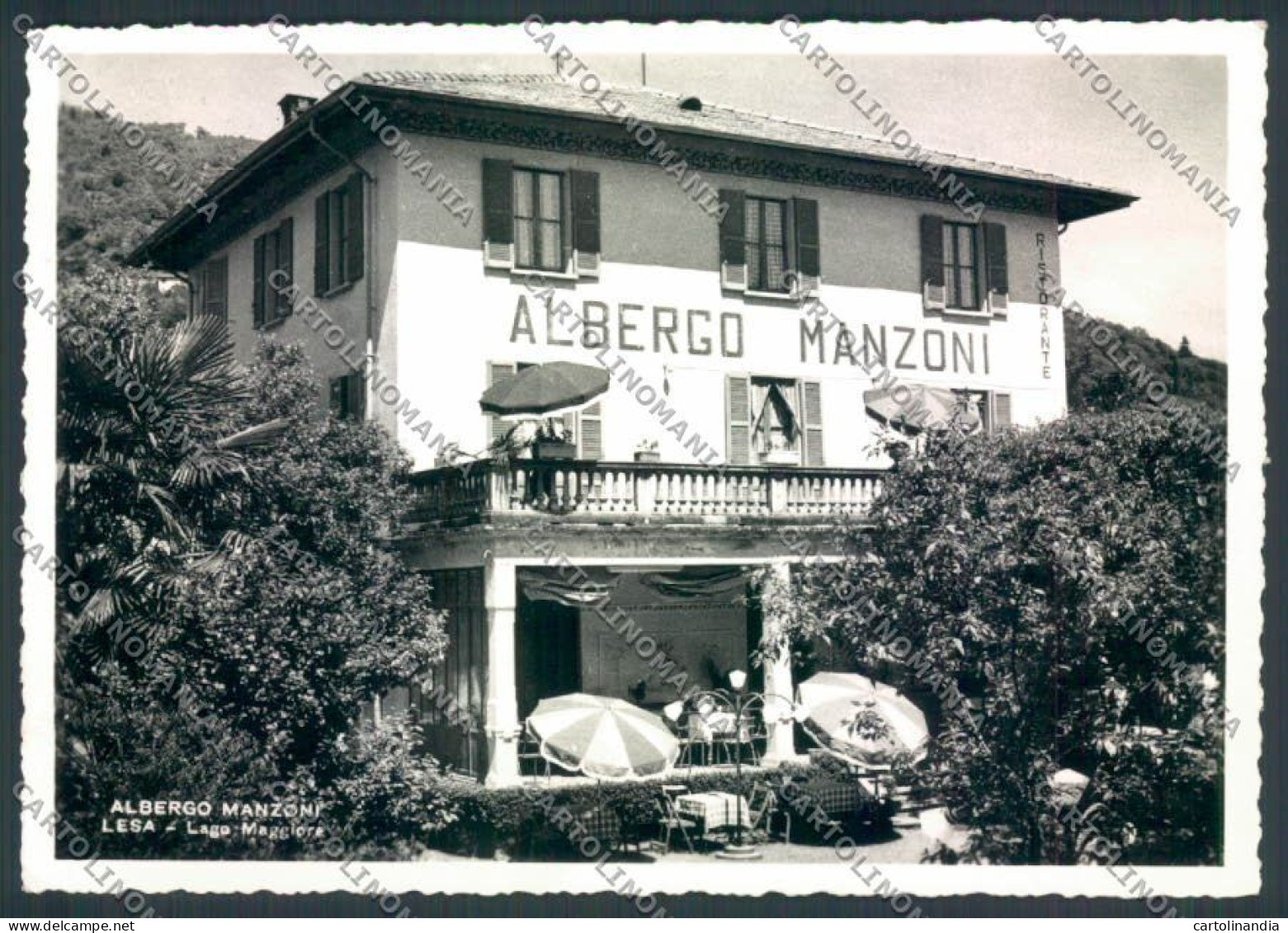 Novara Lesa Albergo Manzoni Foto FG Cartolina ZF0332 - Novara