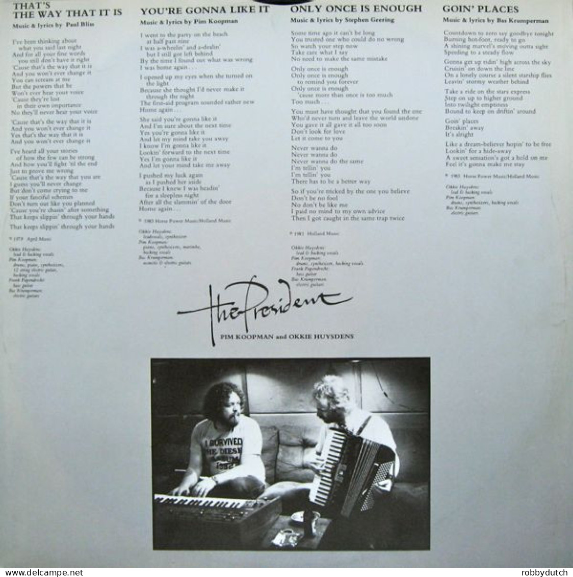 * LP *  THE PRESIDENT - BY APPOINTMENT OF (Holland 1983 EX) - Rock