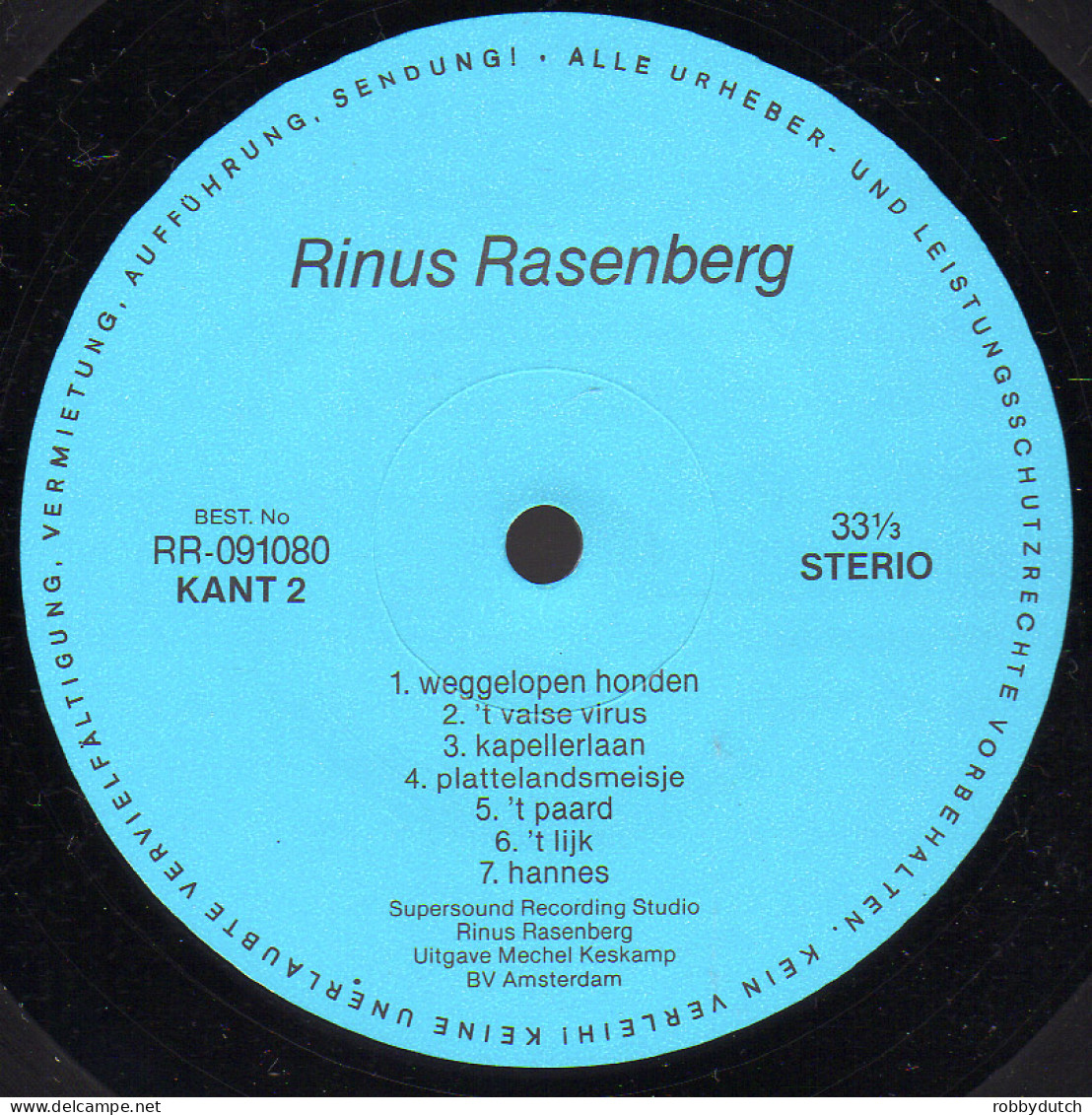 * LP *  RINUS RASENBERG - GRAZEN LANGS DE WEG (Holland 1980 NM!!) - Altri - Fiamminga