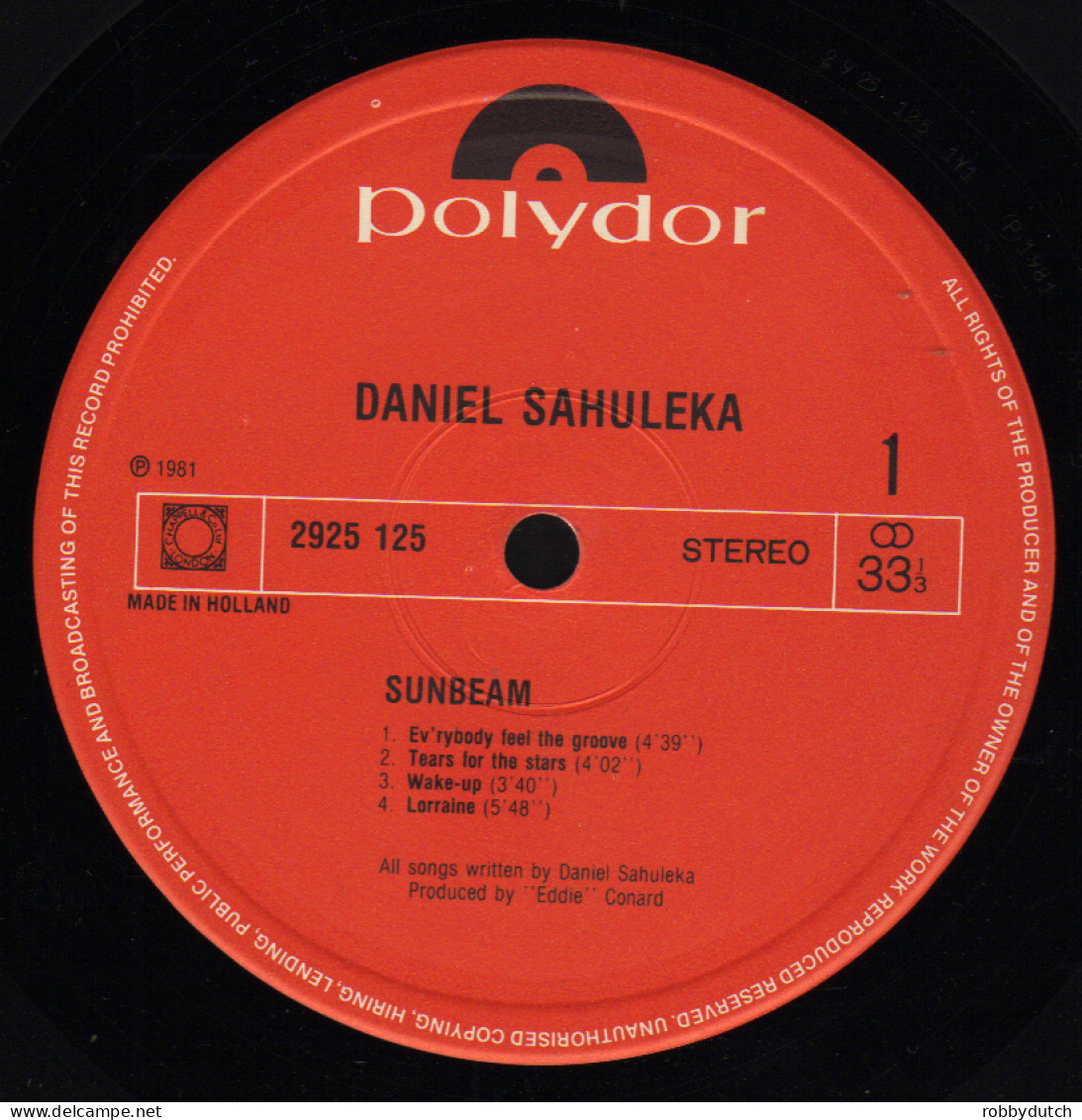 * LP *  DANIEL SAHULEKA - SUNBEAM (Holland 1981 EX) - Soul - R&B