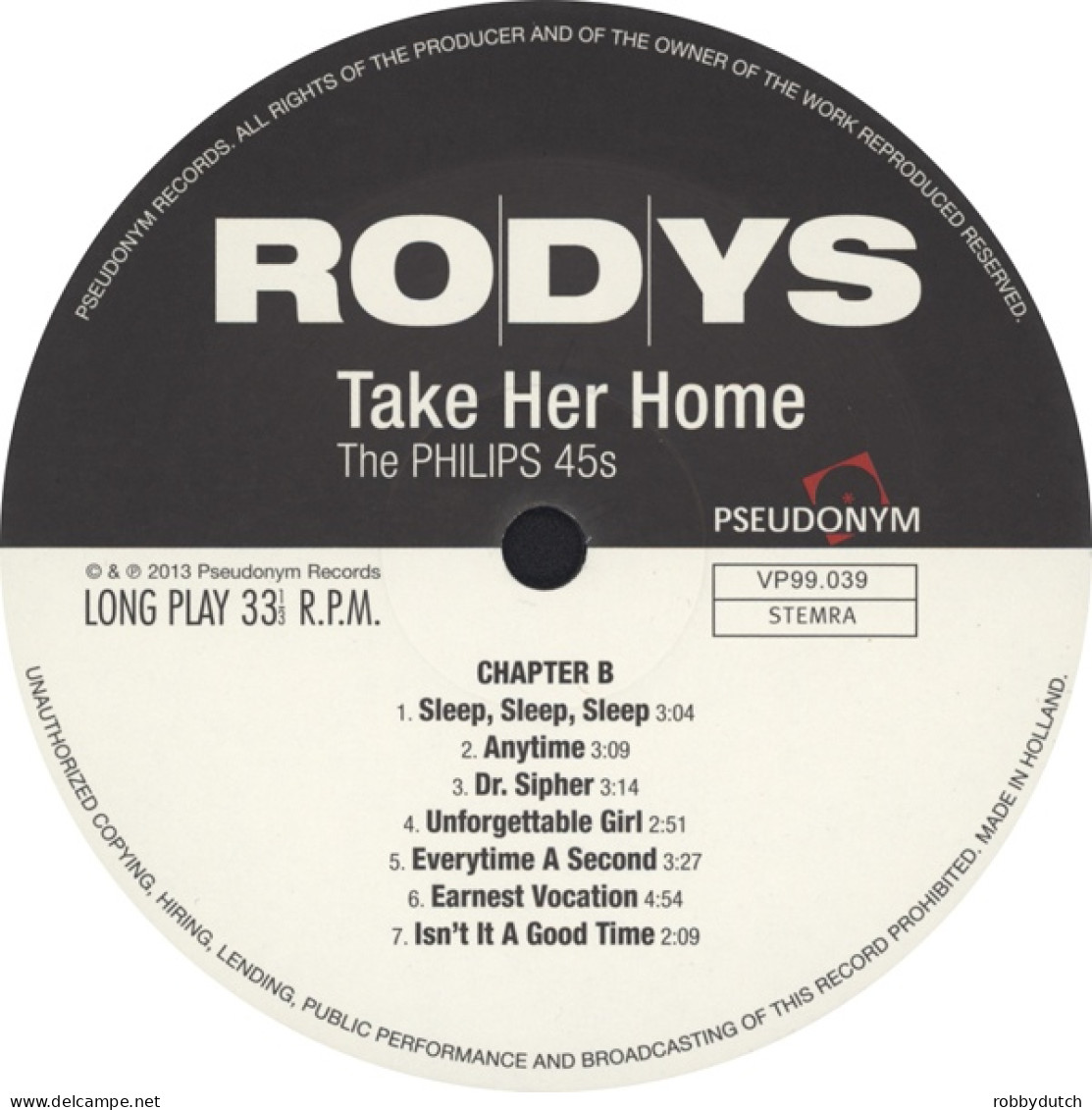 * 2LP *  RO-D-YS - TAKE HER HOME (The Philips 45s) (Holland 2013 NM) - Rock