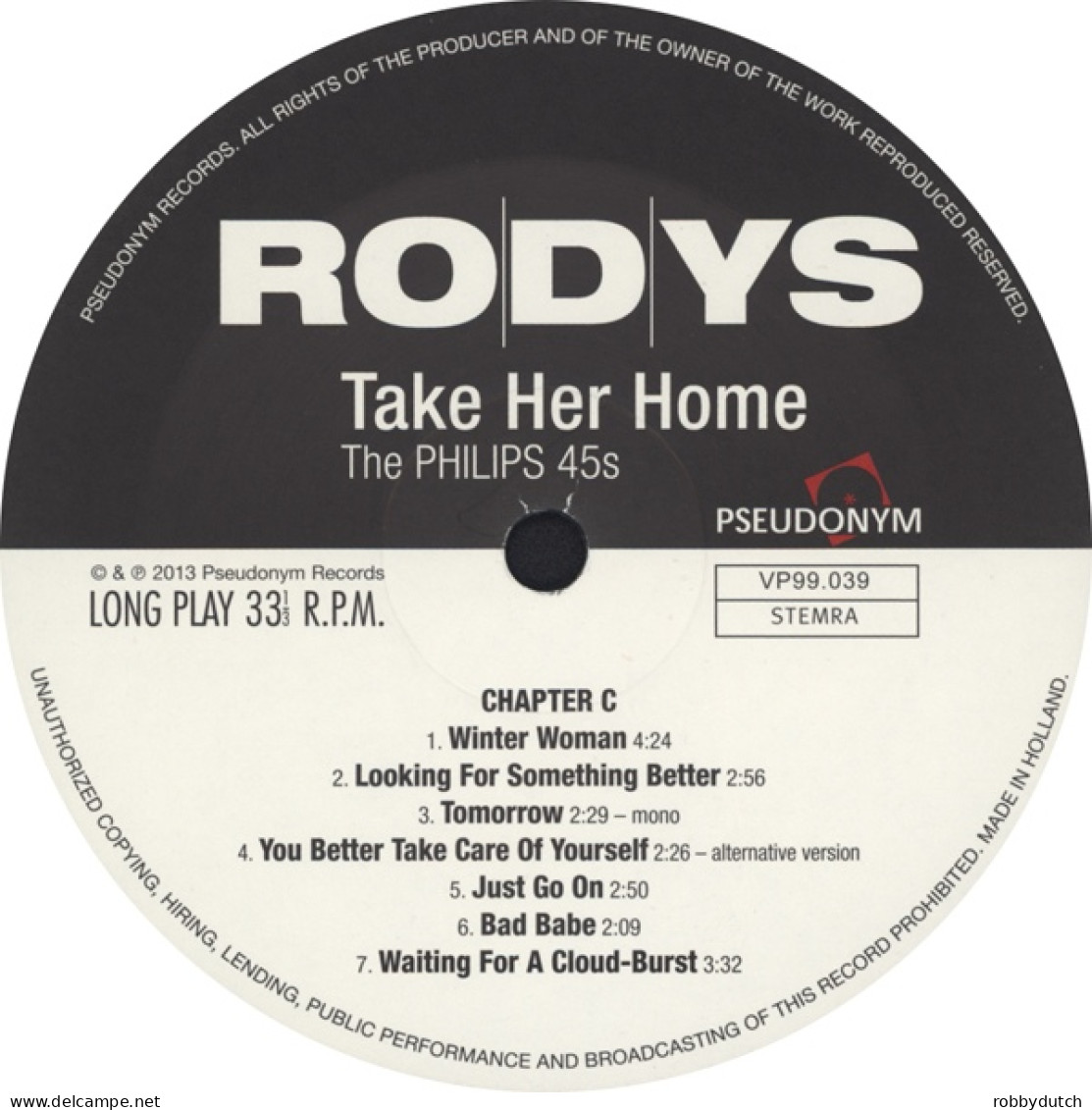 * 2LP *  RO-D-YS - TAKE HER HOME (The Philips 45s) (Holland 2013 NM)