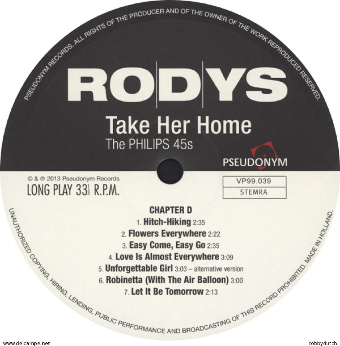 * 2LP *  RO-D-YS - TAKE HER HOME (The Philips 45s) (Holland 2013 NM)