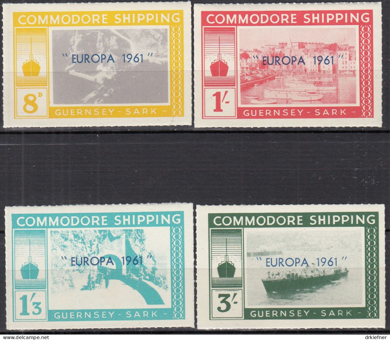 INSEL SARK (Guernsey), Nichtamtl. Briefmarken, 4 Marken, Postfrisch **, Europa 1961, Commodore Shipping - Guernesey