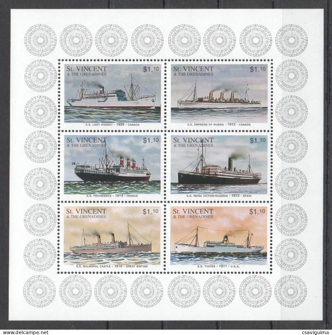 St Vincent - 1997- Ships - Yv 3000/05 - Ships