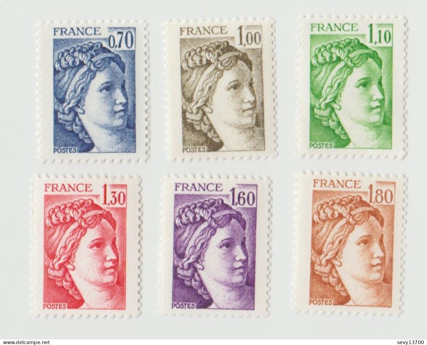 France 35 Timbres Neufs Sabine De Gandon Année 1978 1979 1980 1981 - 1977-1981 Sabine (Gandon)