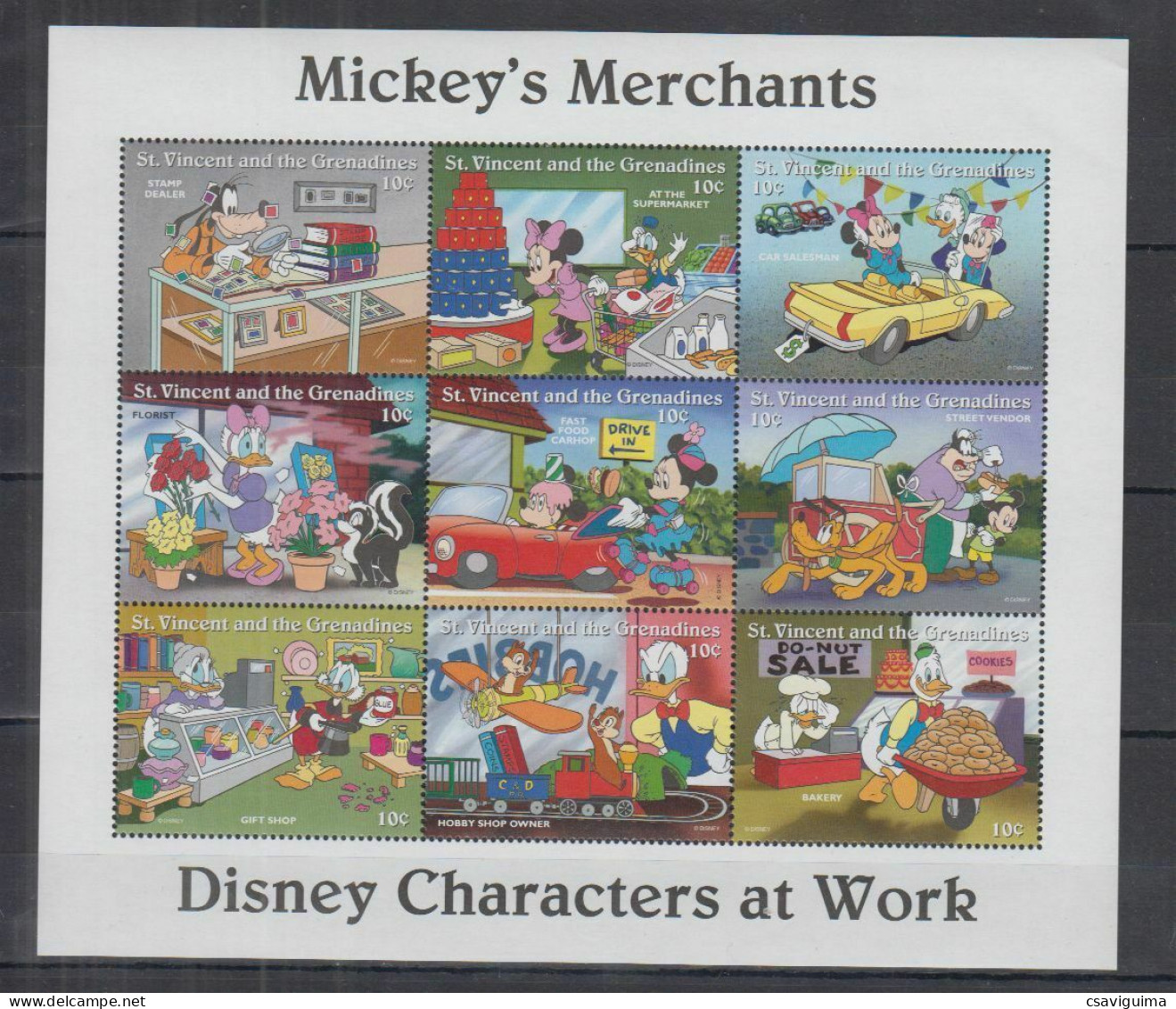 St Vincent - 1996 - Disney: Mickey's Merchants - Yv 2681/89 - Disney