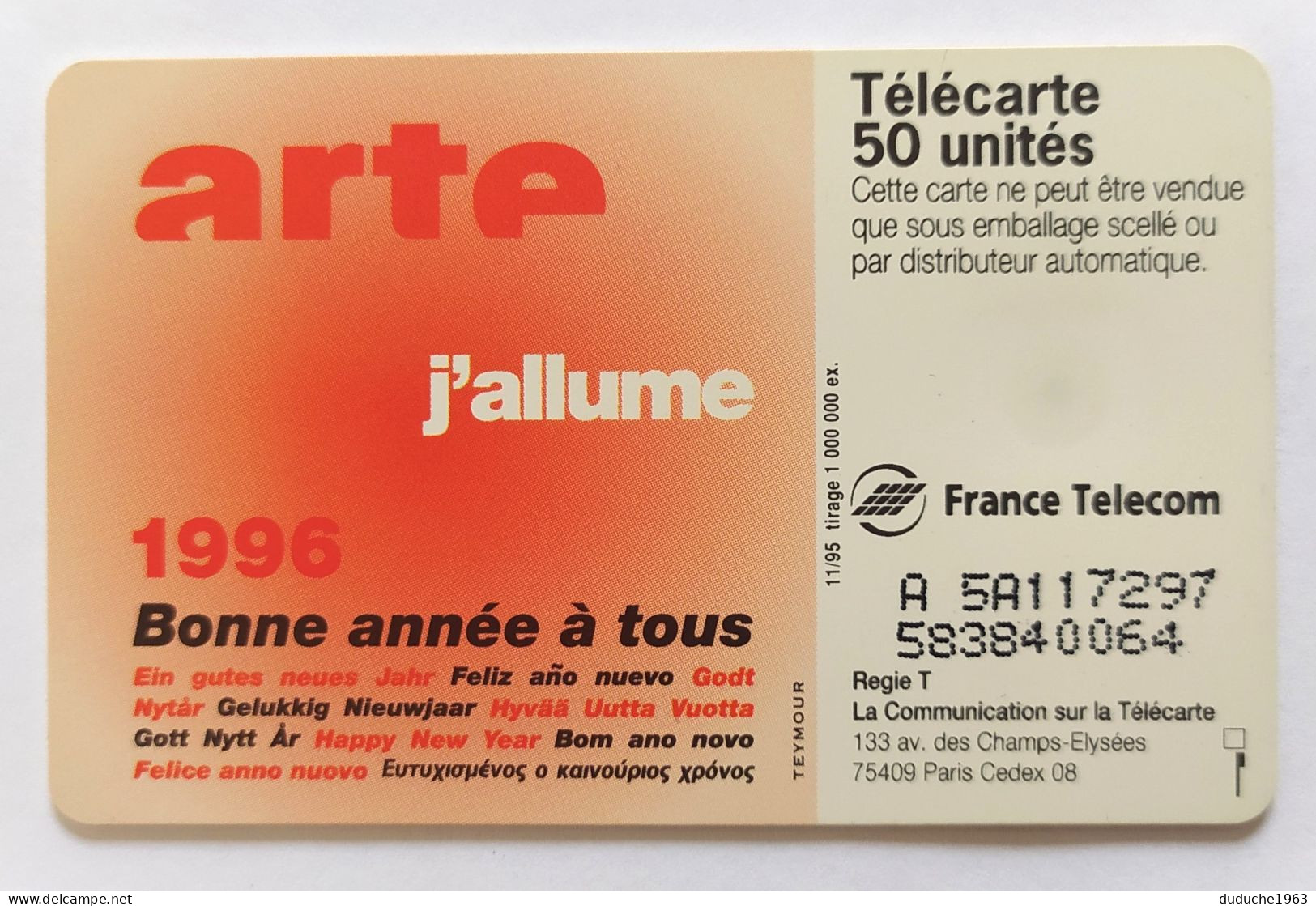 Télécarte France - ARTE - Non Classificati