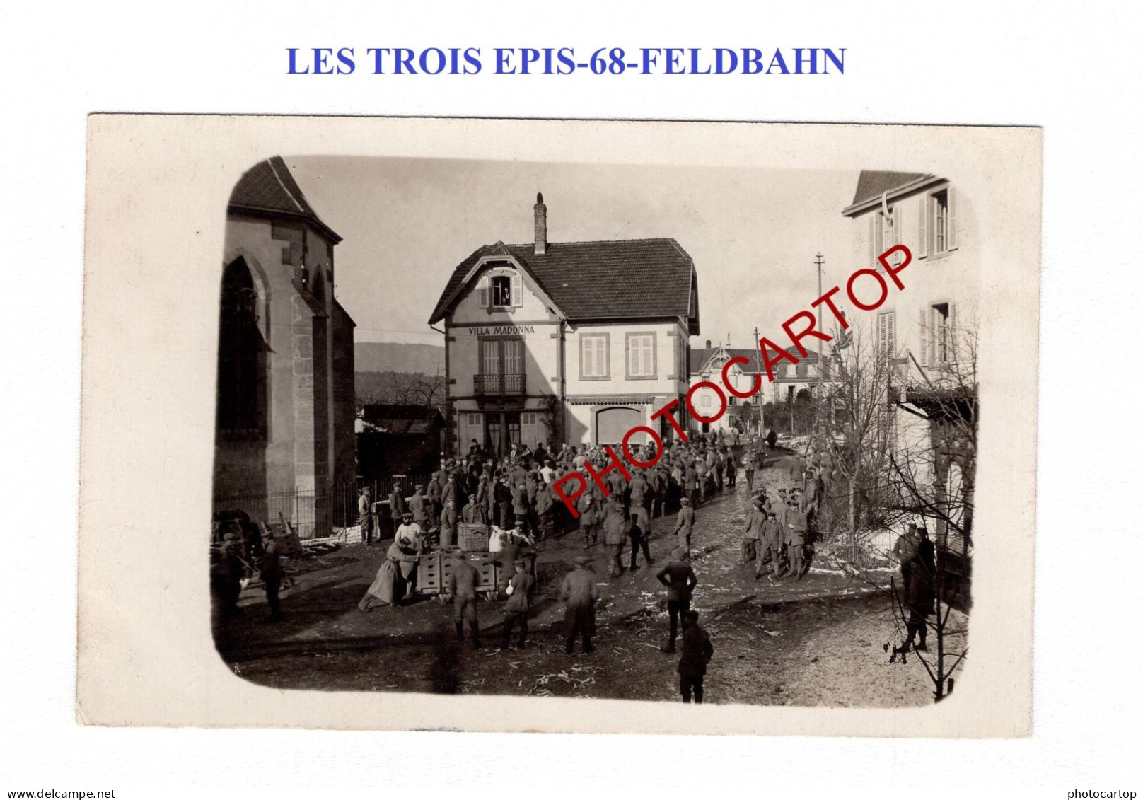 LES TROIS EPIS-FELDBAHN-Förderbahn Drei-Ähren-Uhlhorst-CHAPELLE-CARTE PHOTO Allemande-GUERRE 14-18-1 WK-Militaria- - Trois-Epis