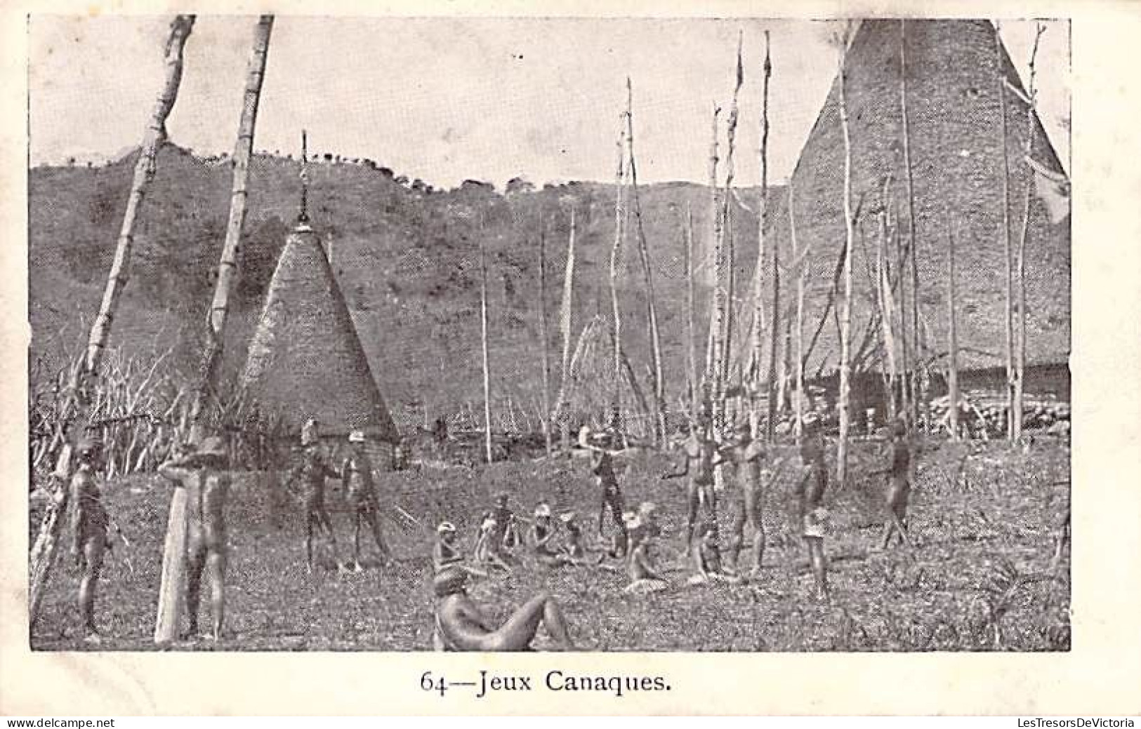 Nouvelle Calédonie - Jeux Canaques - Animé - Carte Postale Ancienne - Nouvelle-Calédonie