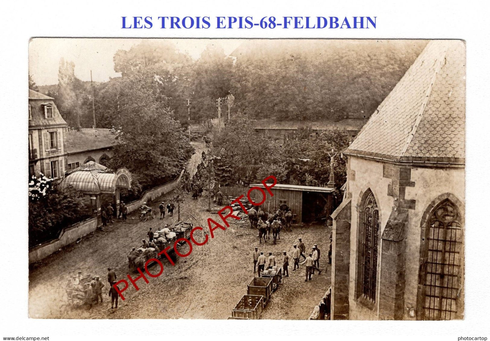 LES TROIS EPIS-FELDBAHN-Förderbahn Drei-Ähren-Uhlhorst-CHAPELLE-CARTE PHOTO Allemande-GUERRE 14-18-1 WK-Militaria- - Trois-Epis