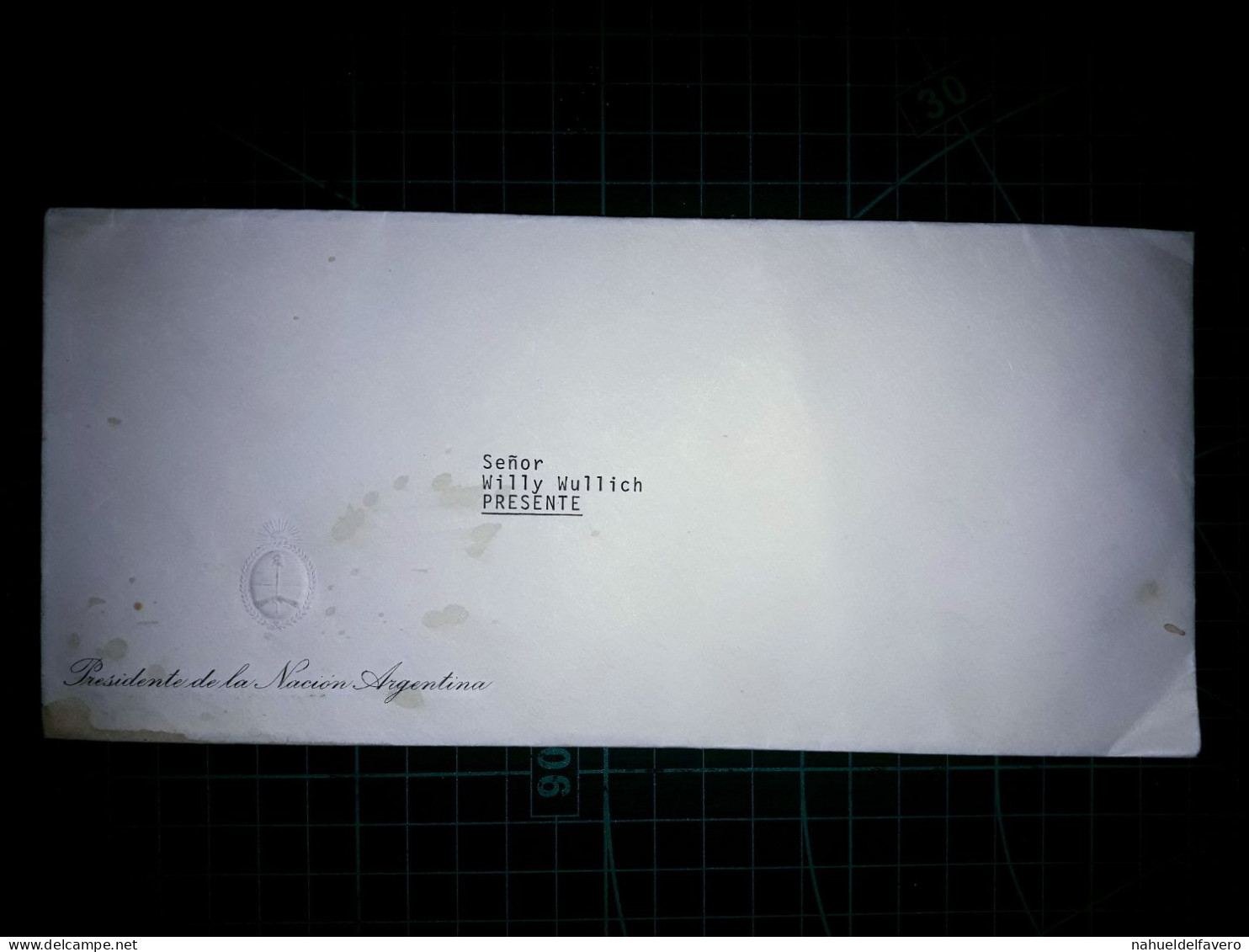 ARGENTINE, Enveloppe Du "Président De La Nation Argentine" Distribuée Avec Une Variété De Timbres-poste D'avion. Années - Oblitérés