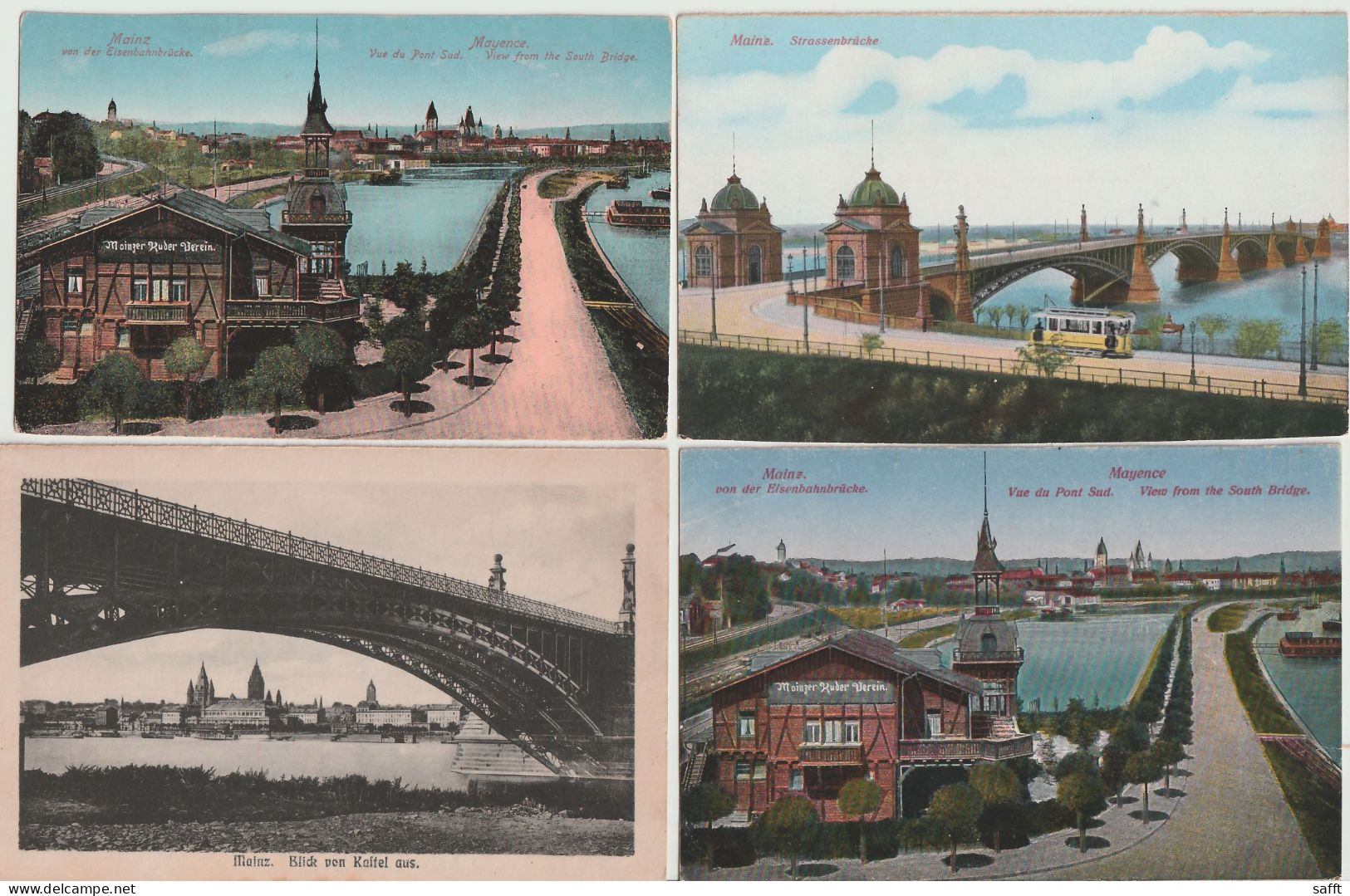 Lot Mit 8 Alten Ansichtskarten Mainz Um 1920, Rhein-Brücken - Mainz