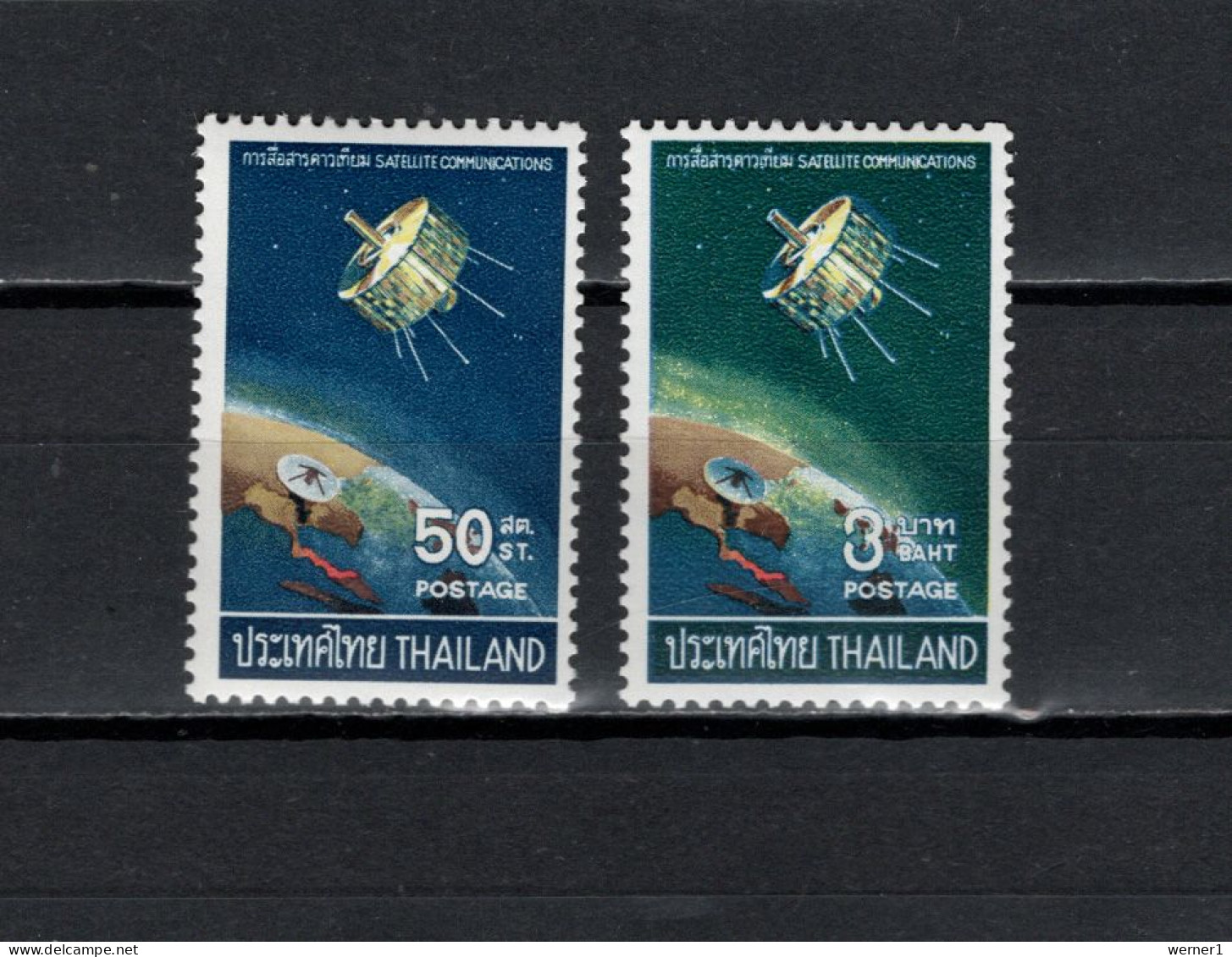 Thailand 1968 Space Syncom Satellite Set Of 2 MNH - Asie