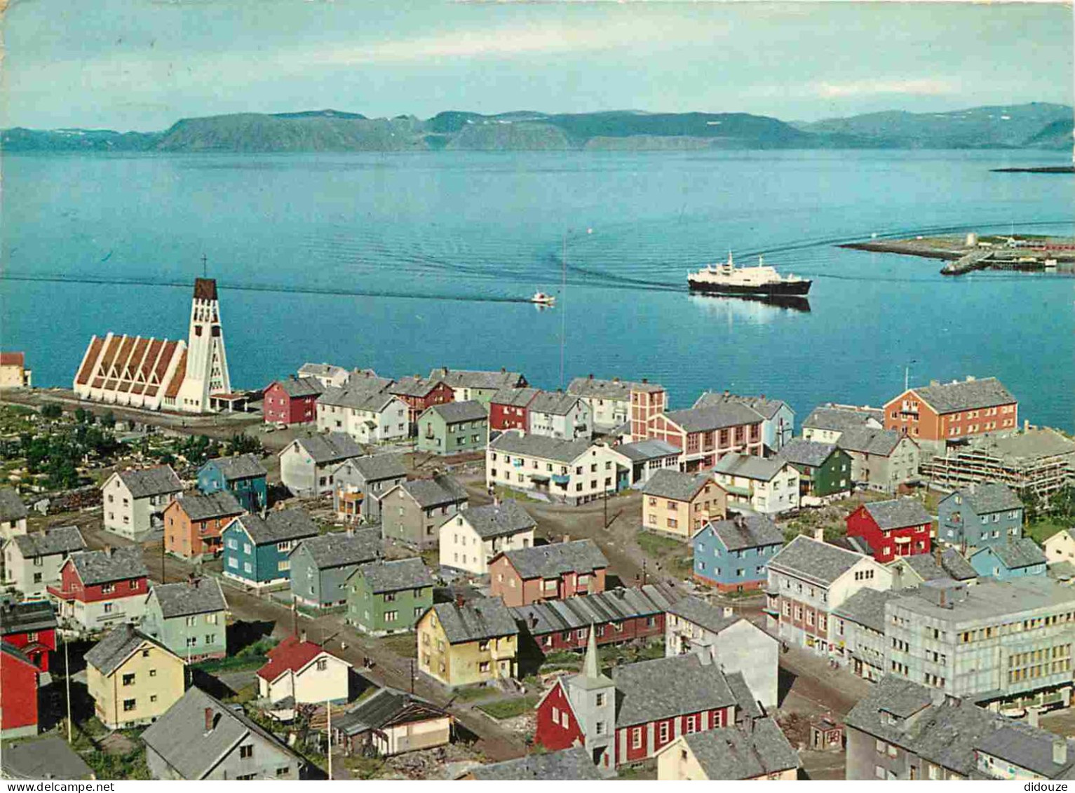 Norvège - Hammerfest - Hurtigruta Anloper - The Express Coastal Liner Oalling At Hammerfest - Vue Aérienne - Aerial View - Norvège