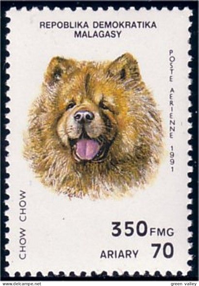 588 Madagascar Chien Chow Chow Dog MNH ** Neuf SC (MDG-23) - Cani