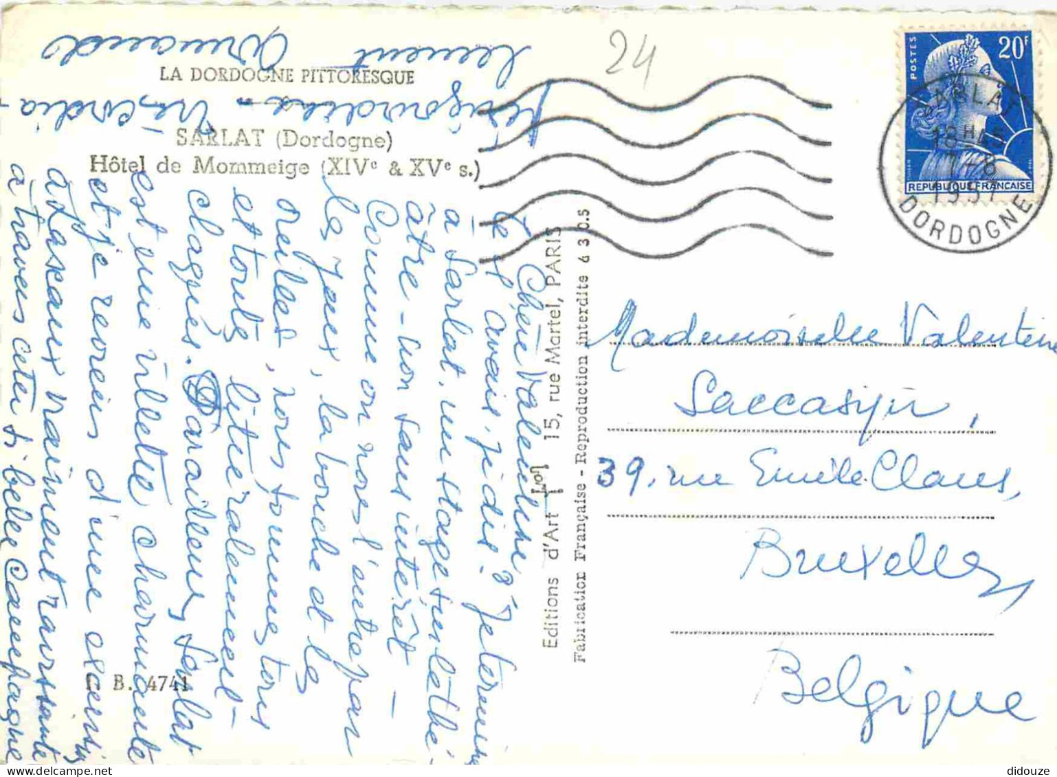 24 - Sarlat La Caneda - Hôtel De Mommeige - Carte Dentelée - CPSM Grand Format - Voir Scans Recto-Verso - Sarlat La Caneda