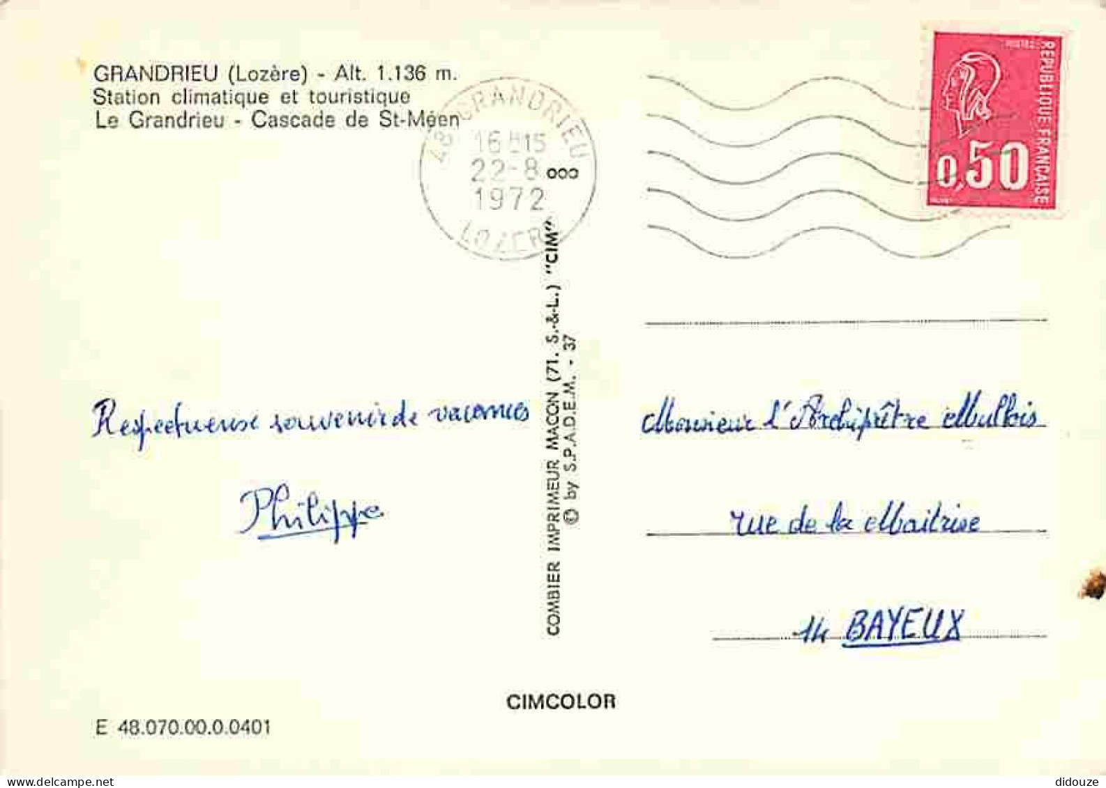 48 - Grandieu - Le Grandieu - Cascade De St Méen - CPM - Voir Scans Recto-Verso - Other & Unclassified