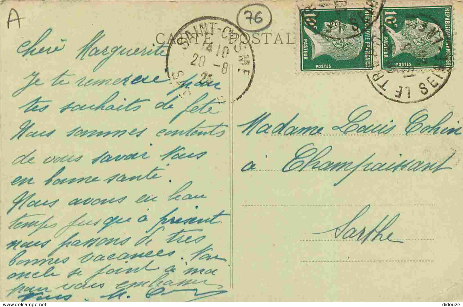 76 - Mesnil Val - Val Coquet - Correspondance - CPA - Oblitération Ronde De 1925 - Voir Scans Recto-Verso - Mesnil-Val