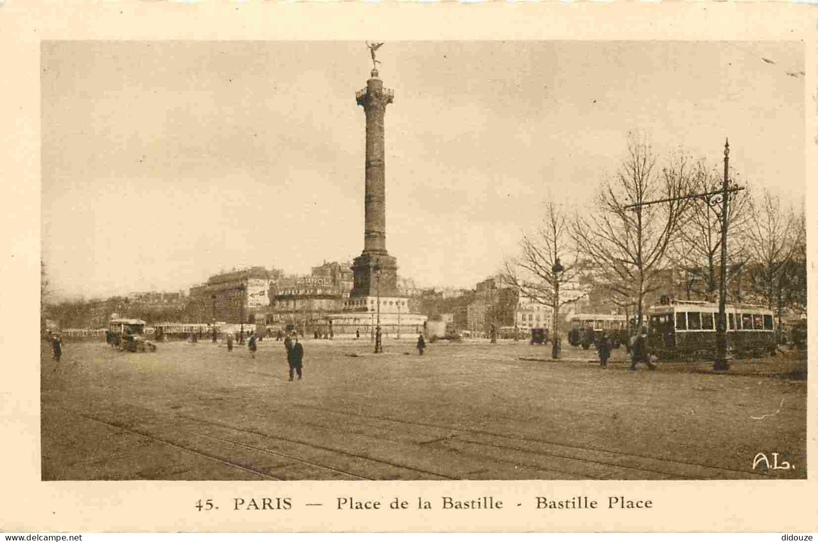 75 - Paris - Place De La Bastille - Animée - CPA - Voir Scans Recto-Verso - Places, Squares