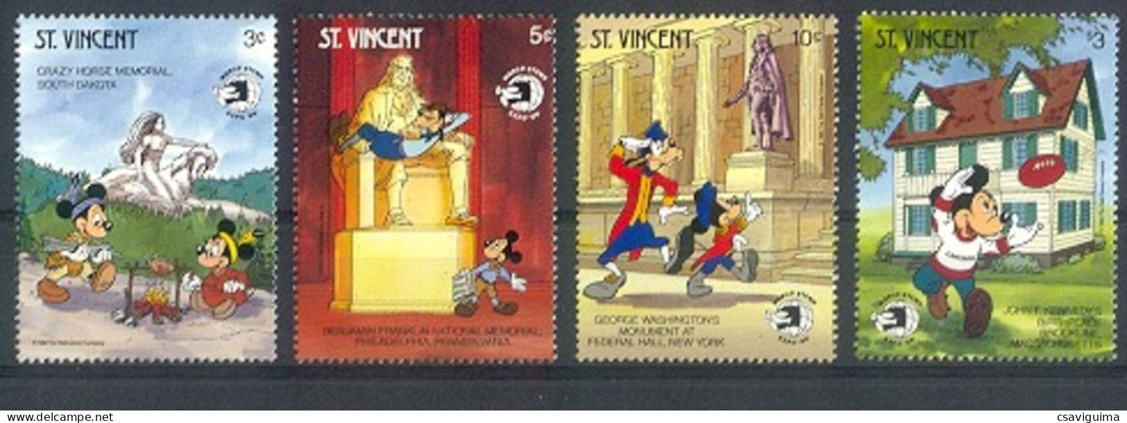 St Vincent - 1989 - Disney: World Stamp EXPO - Yv 1147/50 - Disney