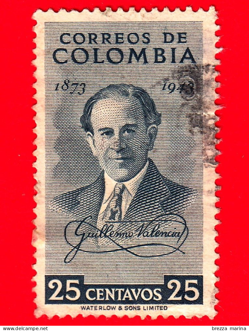 COLOMBIA - Usato - 1951 - Guillermo Valencia (1873-1943), Poeta - 25 - Colombia