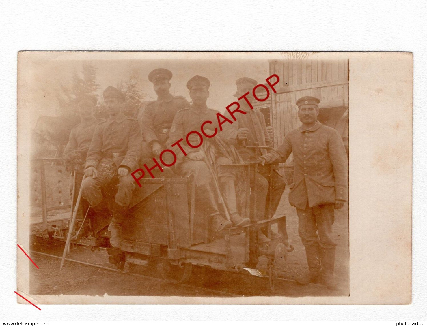 LES TROIS EPIS-FELDBAHN-Förderbahn Drei-Ähren-Uhlhorst-CHAPELLE-2x CARTES PHOTOS All.-GUERRE 14-18-1 WK-Militaria- - Trois-Epis