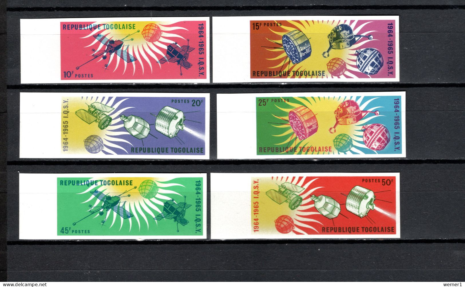 Togo 1964 Space, International Year Of The Quiet Sun Set Of 6 Imperf. MNH -scarce- - Afrique