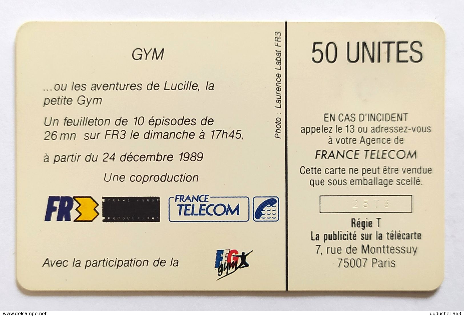 Télécarte France - GYM - Non Classificati