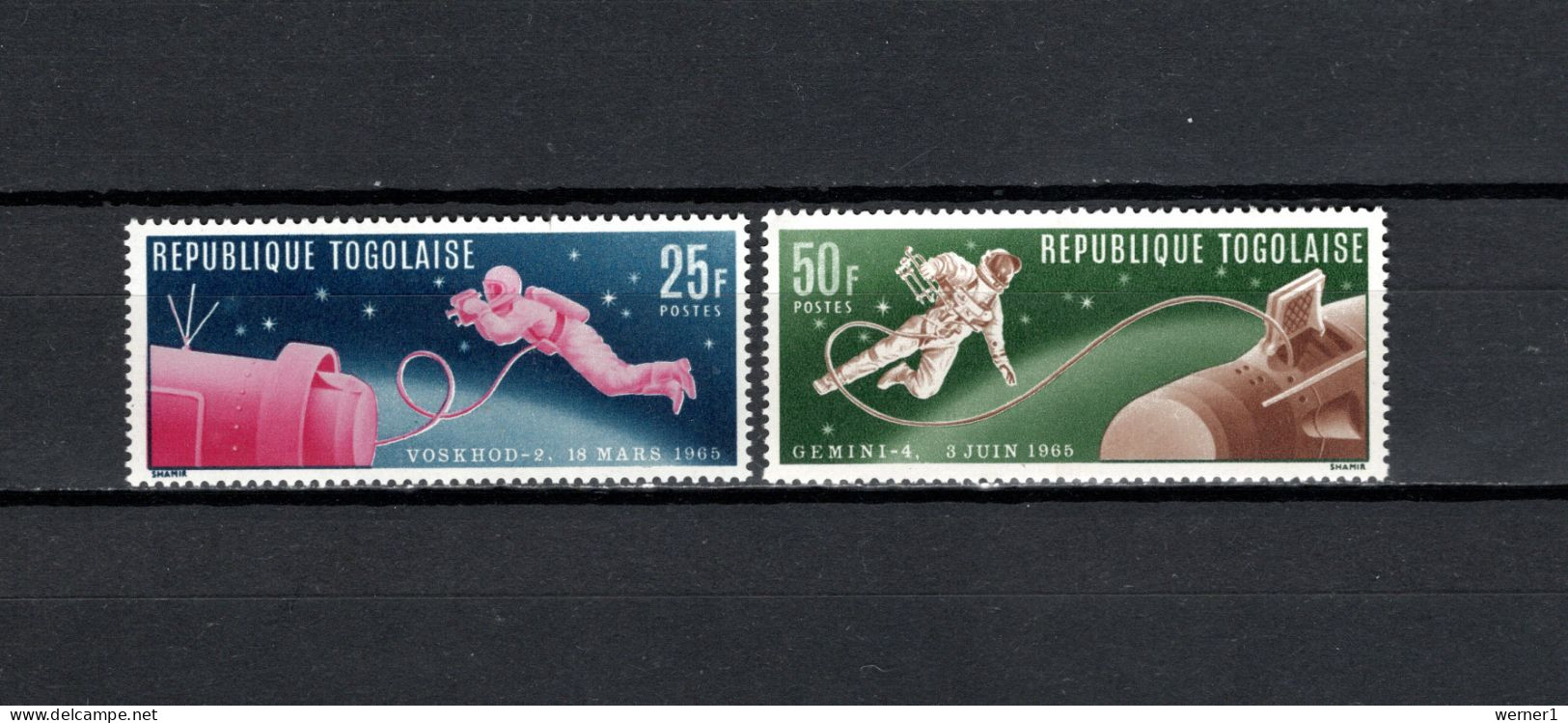 Togo 1965 Space, Alexei Leonov, E. White Set Of 2 MNH - Afrique