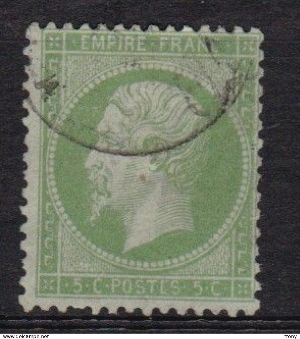 1 Timbre N° 20    Napoléon III   Lauré   Oblitéré   5 C Vert Empire  - Français GC 1769 - 1862 Napoléon III.