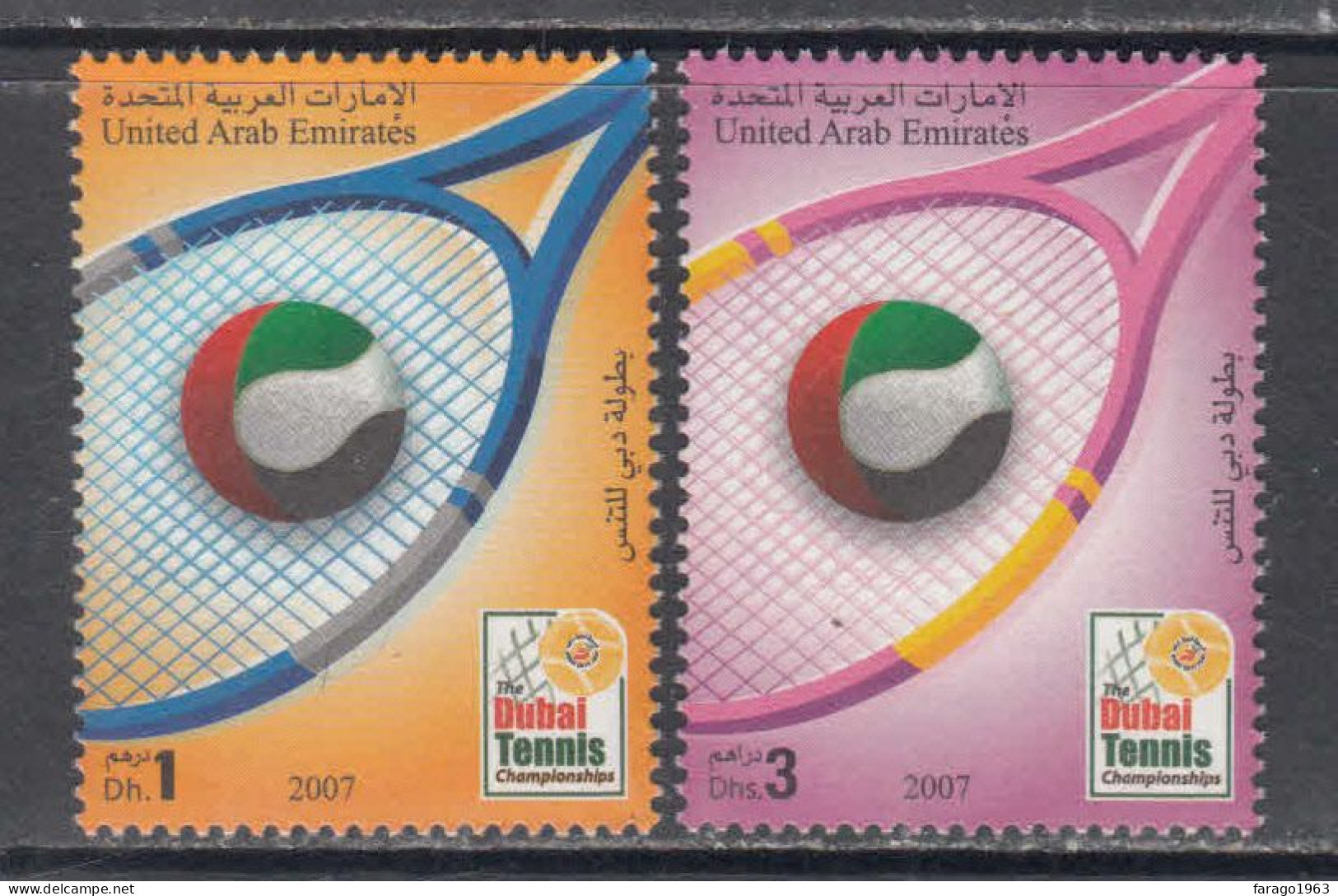 2007 United Arab Emirates Dubai Tennis Championship  Complete Set Of 2 MNH - United Arab Emirates (General)