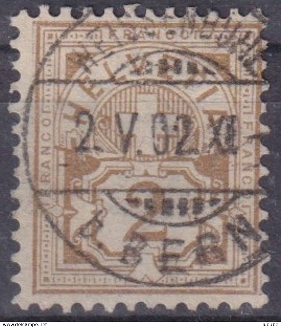 Ziffer 58B, 2 Rp.braunoliv  WEISSENBÜHL B.BERN       1902 - Gebruikt