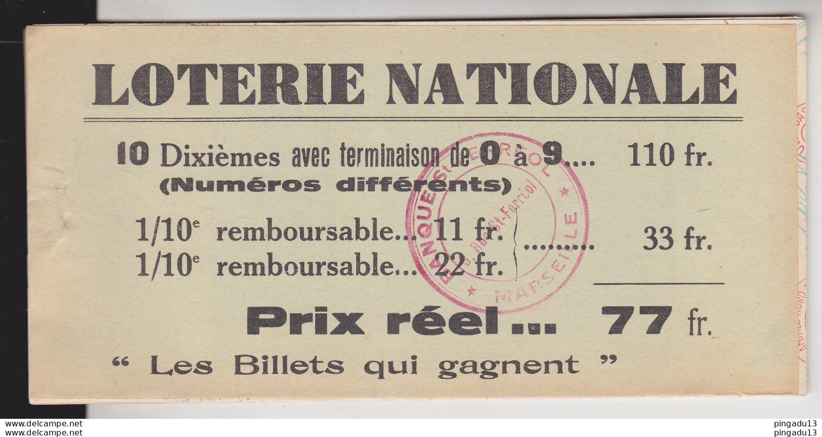 Fixe France Loterie Nationale Carnet De 8 Billets 1940 5 ème Tranche Gueules Cassées Très Bon état - Billetes De Lotería