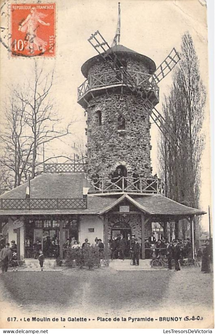 France - Le Moulin De La Galette - Place Des Pyramides - Brunoy - Animé - Carte Postale Ancienne - Brunoy