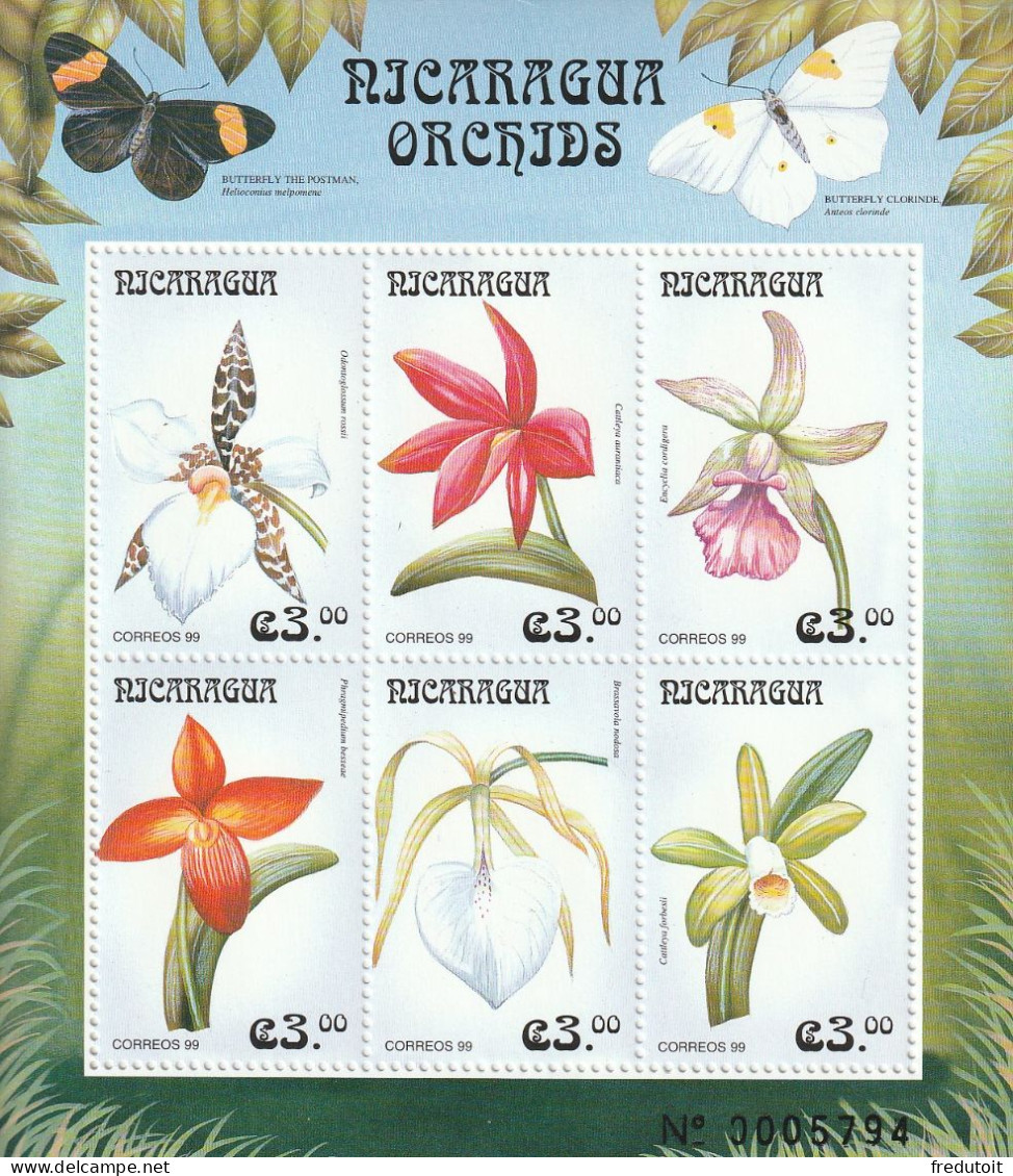 NICARAGUA - N°2355/60 ** (1999) Fleurs : Orchidées - Nicaragua