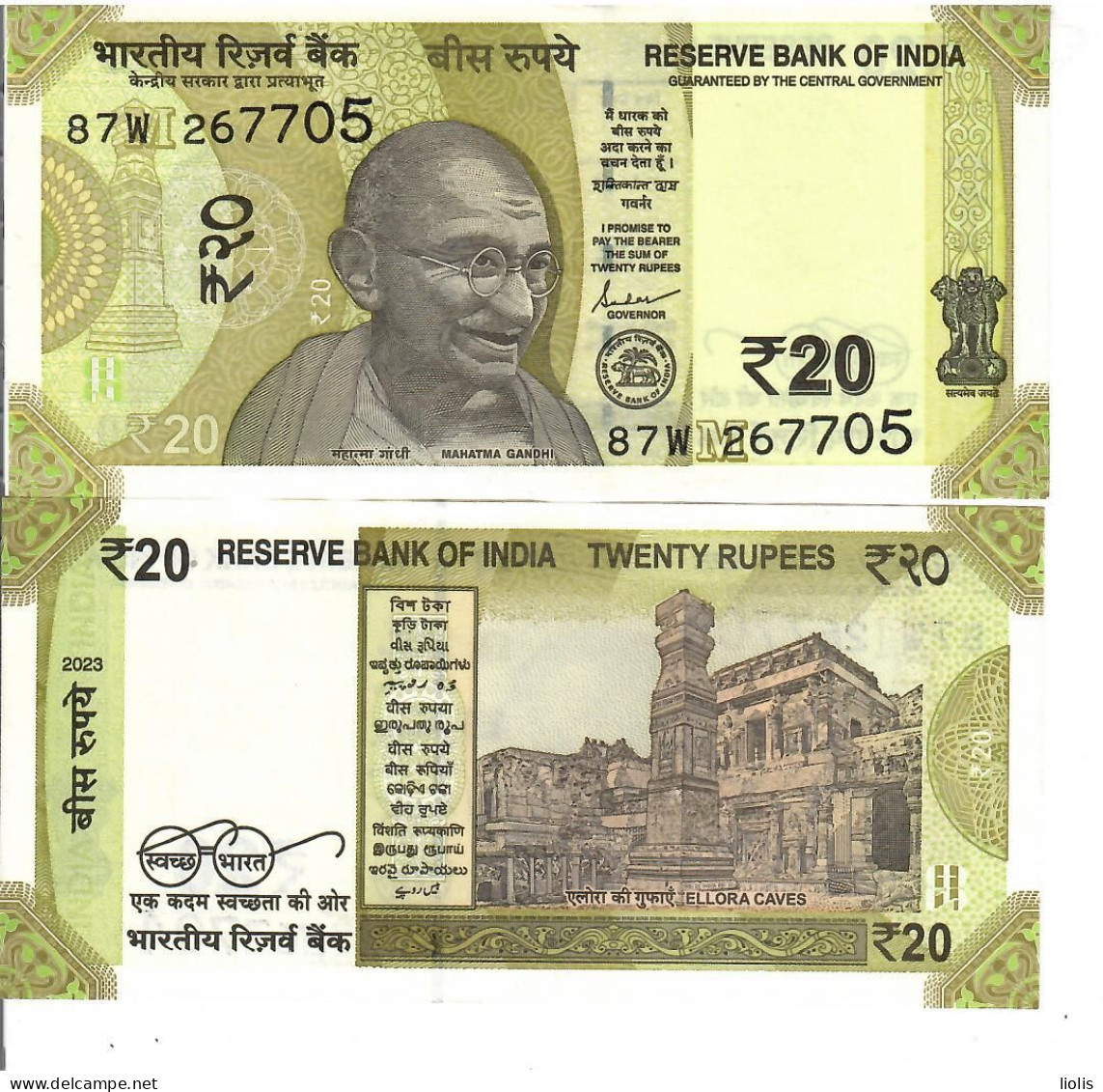 India    20 Rupees 2023 LitterM    UNC - Inde