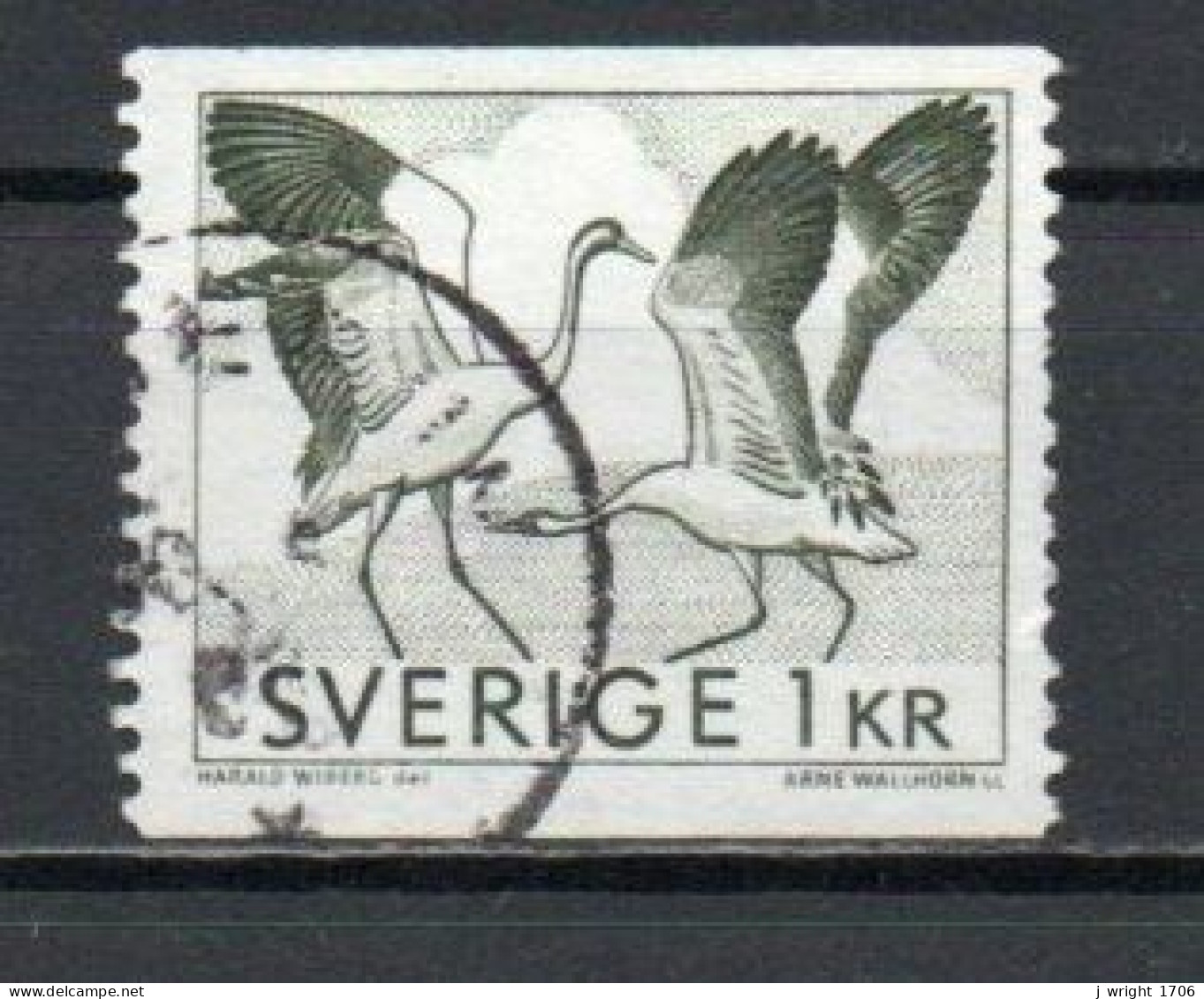 Sweden, 1968, Dancing Cranes, 1kr, USED - Gebraucht