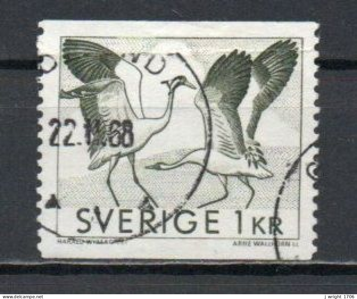 Sweden, 1968, Dancing Cranes, 1kr, USED - Gebruikt