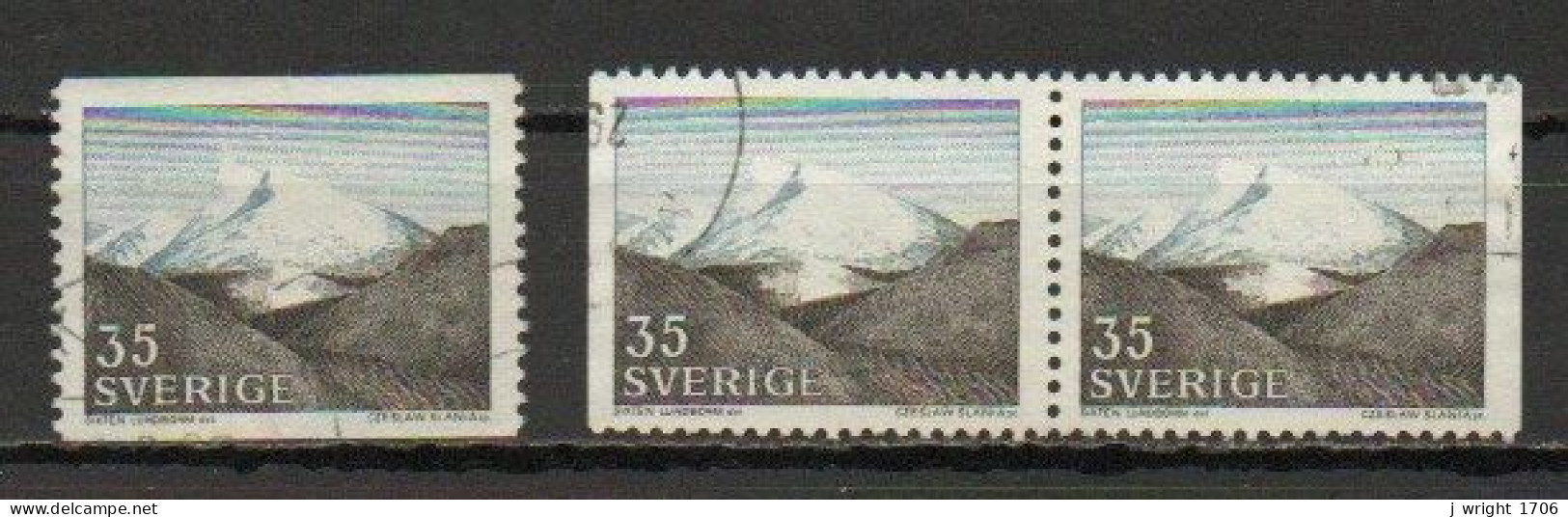 Sweden, 1967, Mountain Scenery, 35ö, USED - Gebraucht