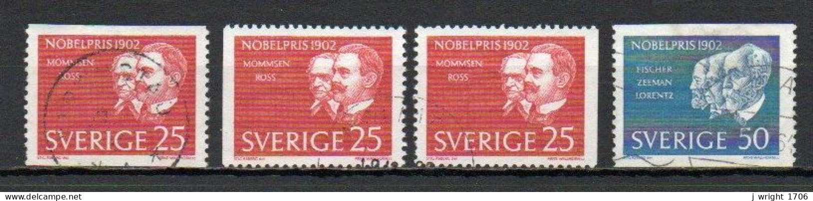 Sweden, 1962, Nobel Prize Winners 1902, Set, USED - Usados