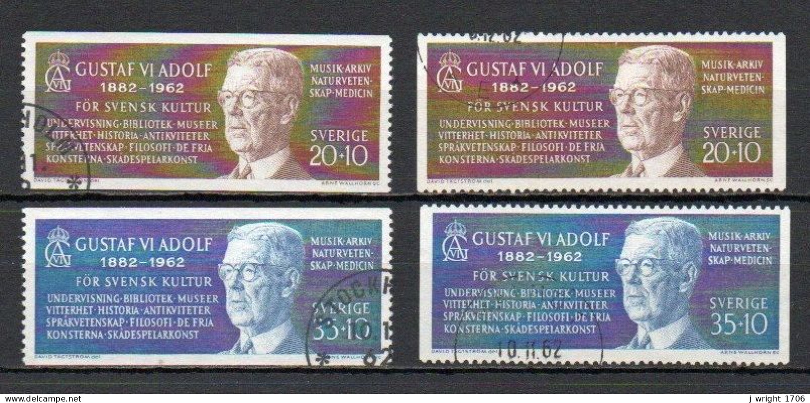 Sweden, 1962, King Gustav VI Adolf 80th Birthday, Set, USED - Usados