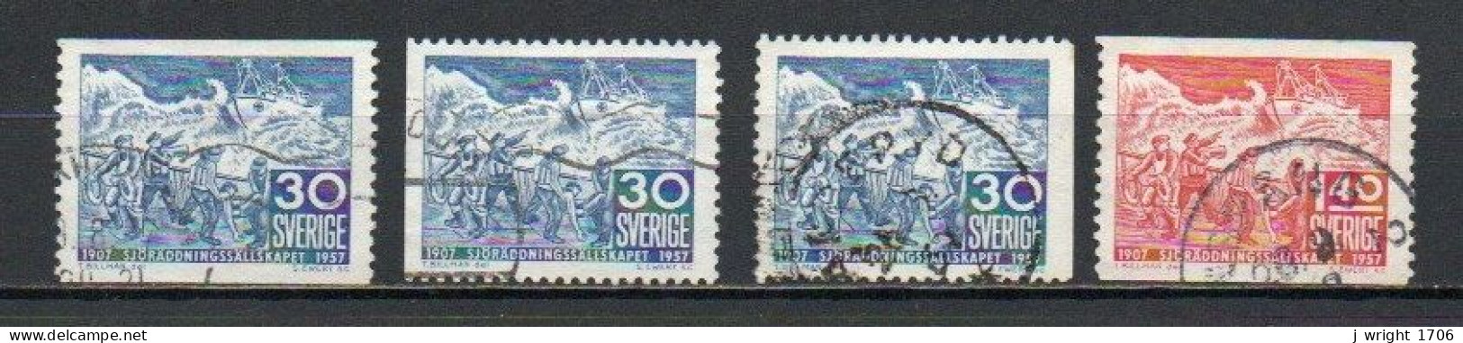 Sweden, 1957, Life Saving Society 50th Anniv, Set, USED - Usados