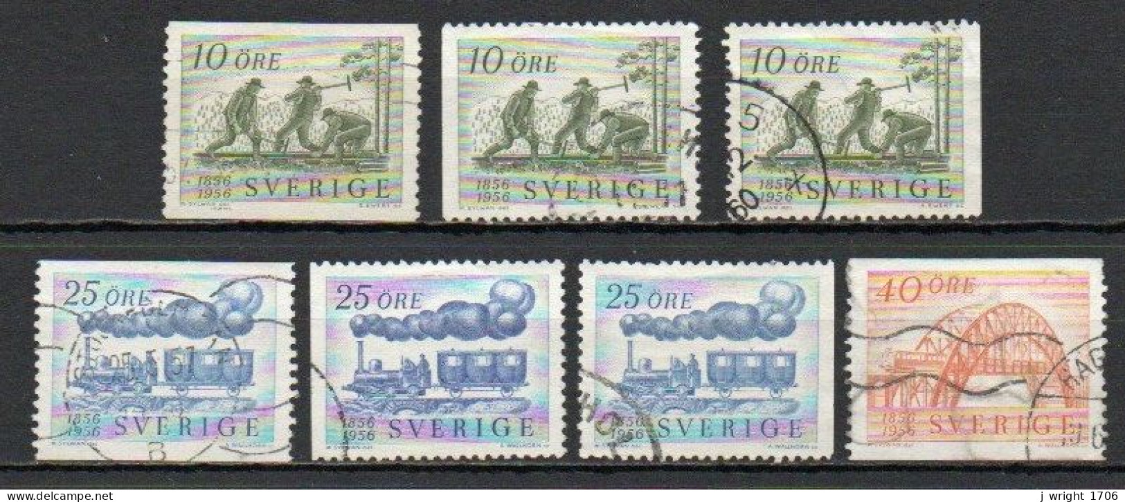 Sweden, 1956, Swedish Railways Centenary, Set, USED - Gebruikt