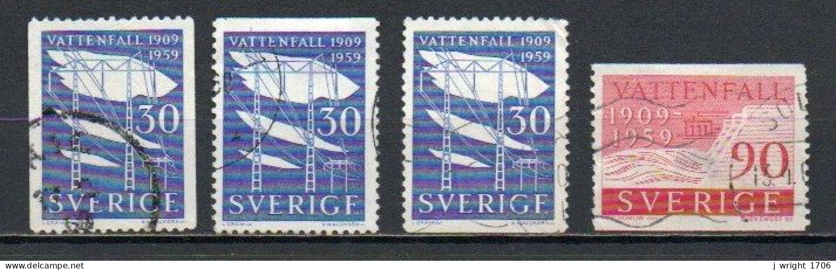 Sweden, 1959, State Power Board 50th Anniv, Set, USED - Gebraucht