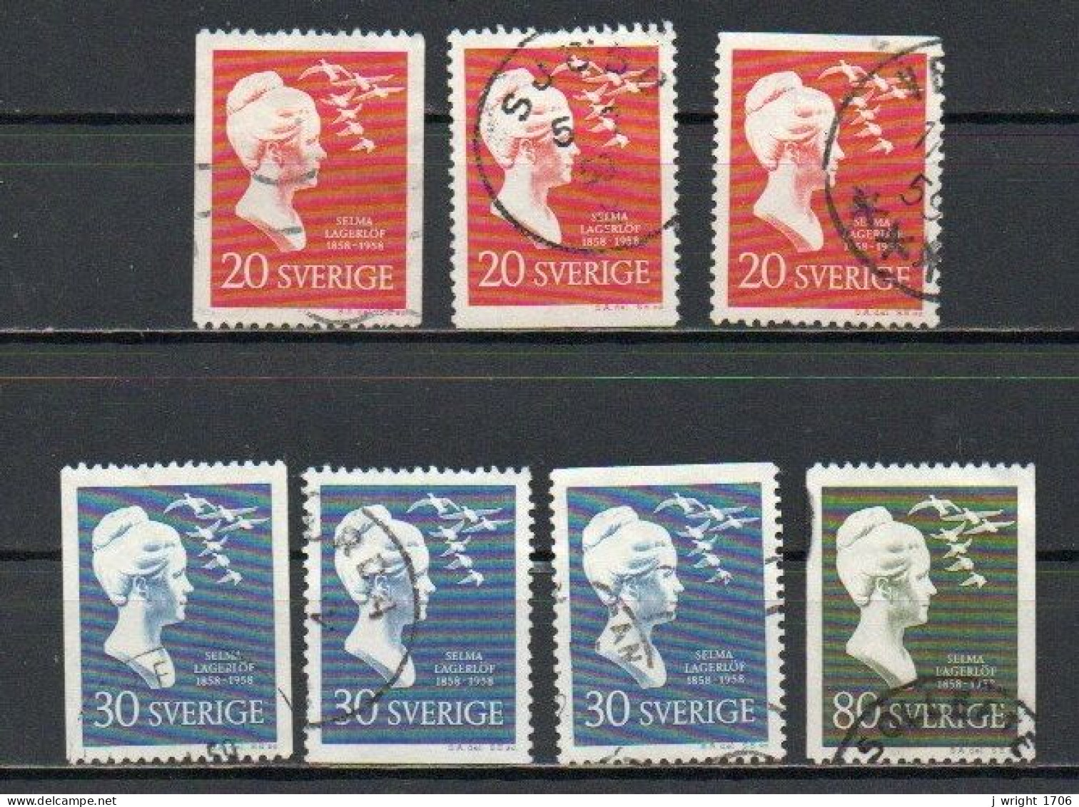 Sweden, 1958, Selma Lagerlöf, Set, USED - Used Stamps