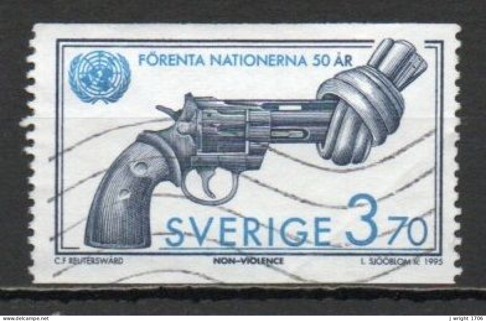 Sweden, 1995, UN 50th Anniv, 3.70kr, USED - Gebruikt