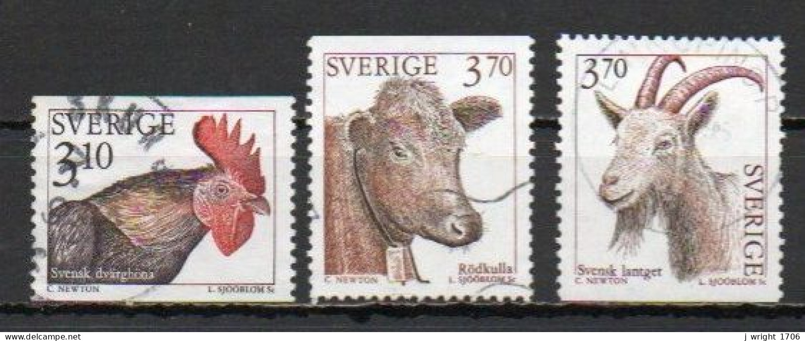 Sweden, 1995, Domestic Animals 2nd Series, Set, USED - Gebraucht