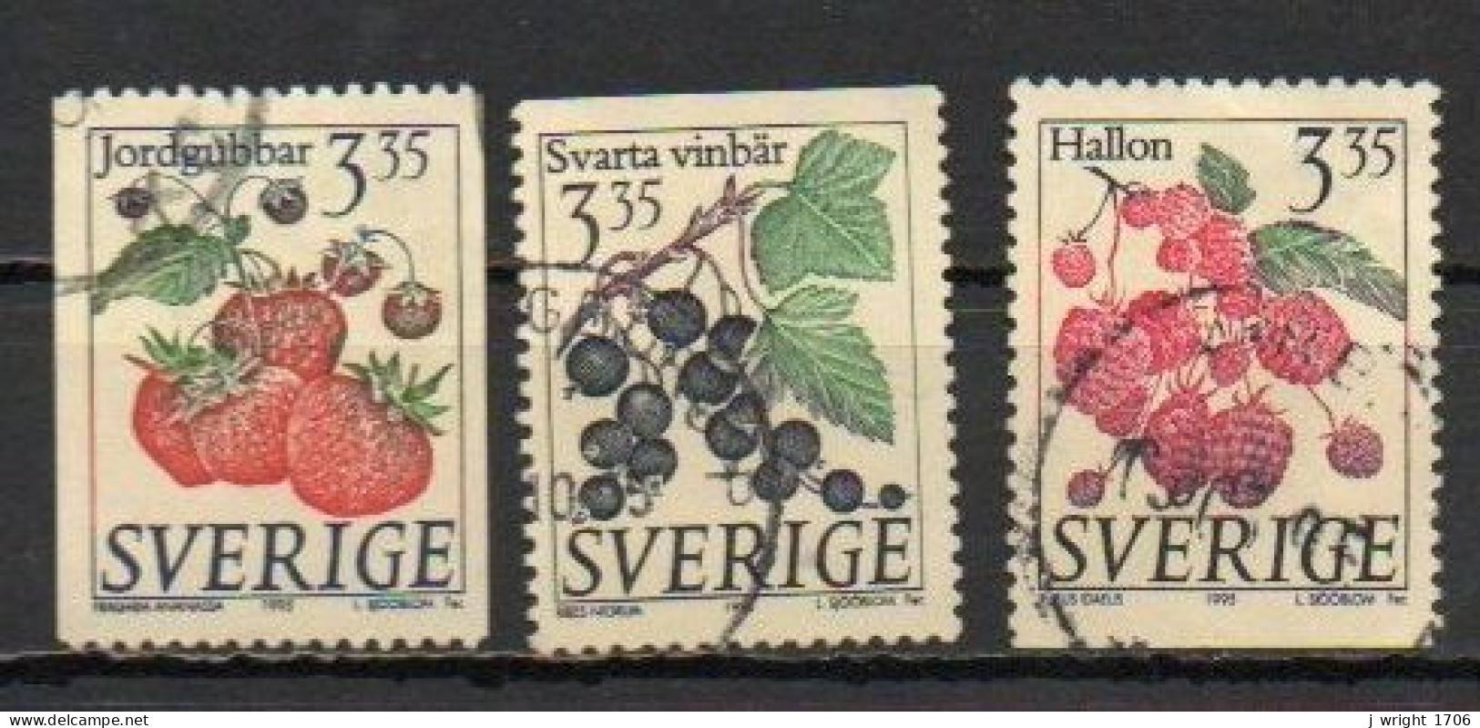 Sweden, 1995, Berries, Set, USED - Used Stamps