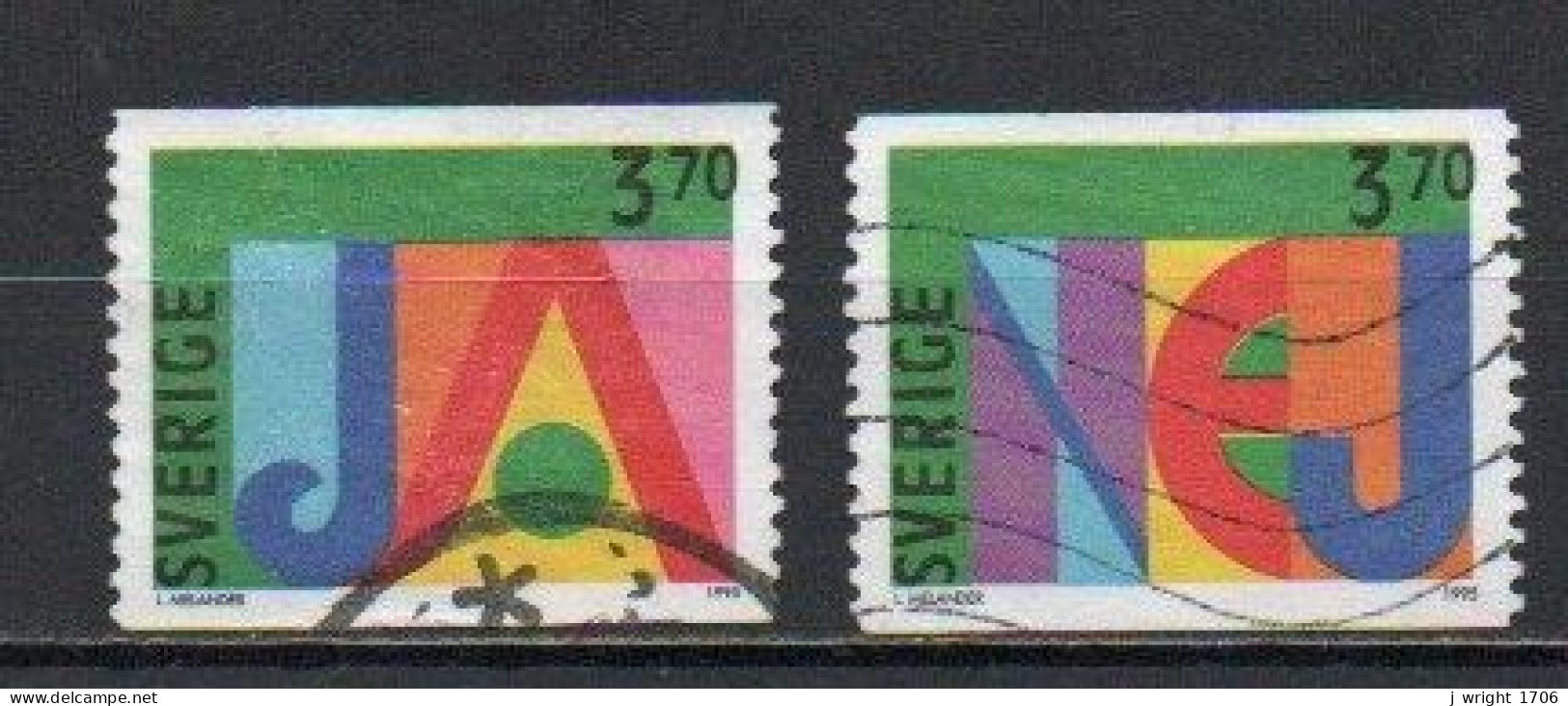 Sweden, 1995, EU Membership Referendum 2nd Issue, Set, USED - Gebraucht